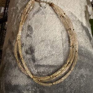 Elegant Gold and Silver Mesh Necklace